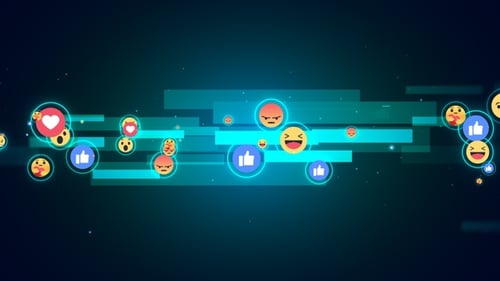 Animated Social Media Reactions and Emojis Floating Background Loop