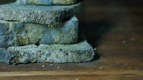 Close Up View of Stack of Moldy Bread