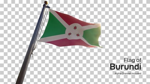 Realistic Waving Burundi Flag Loop Animation