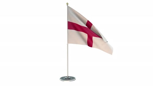 England Flag Waving Animation on Pole