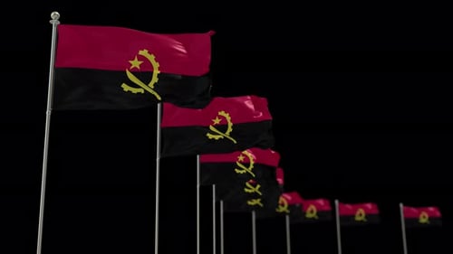 Realistic Waving Flag of Angola Loop