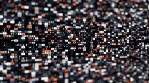 Blinking and changing numbers on a black background