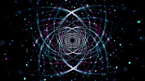 Abstract Neon Particles and Line Shapes Background Loop 4K