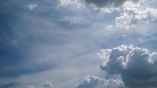 Clouds Move Smoothly in the Blue Sky. Timelapse