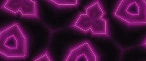 Abstract Neon Geometric Glowing Shapes Looping Background