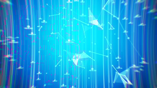 Futuristic Abstract Data Network Lines and Dots Background