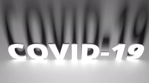 COVID19 Text with Dramatic Light and Shadows