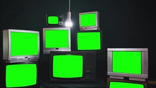 Retro Television Green Screen Wall