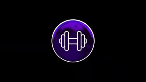3D Rotating Fitness Dumbbell Icon