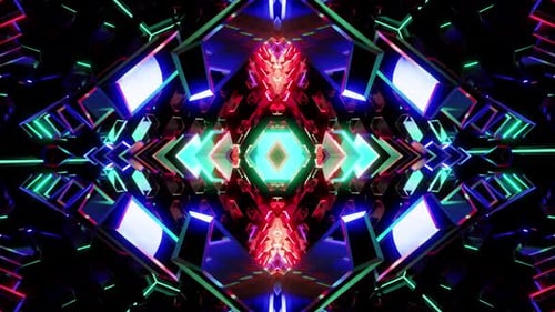 Amazing Colored Disco Kaleidoscope Vj Loop HD