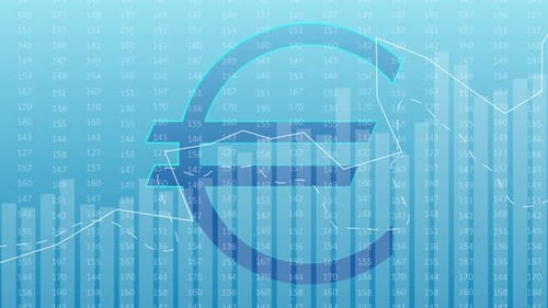 Dynamic Euro Symbol with Financial Data and Stock Market Charts