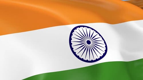 Realistic Waving Indian Flag Loop Background