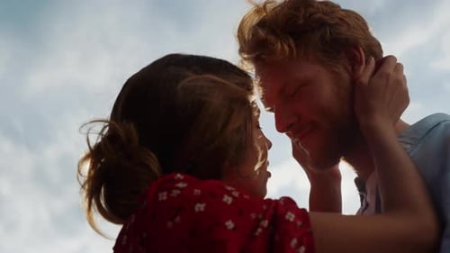 Romantic Couple Embracing in the Sunshine