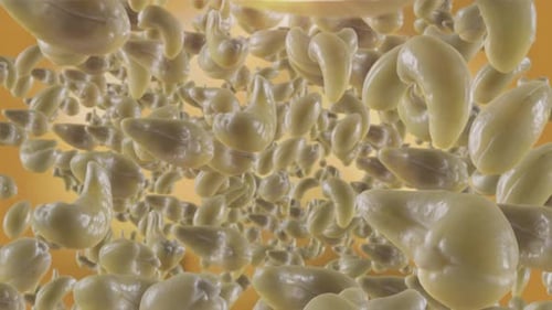 Rotating Light Yellow Crescent Shaped Pieces