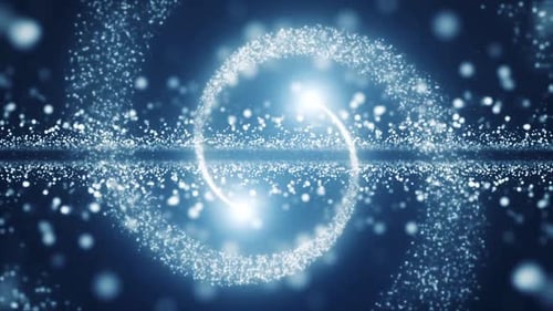 Glowing Particles On A Blue Background