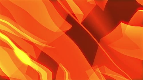 Dynamic Abstract Orange and Yellow Glowing Flowing Waves Background
