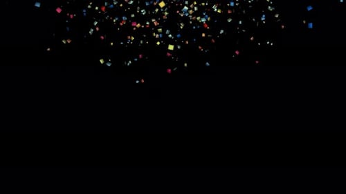 Hohe Dichte — Mehrfarbiges Party-Konfetti, das isoliert auf einem transparenten Hintergrund herunterfällt.