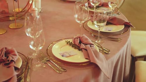 Wedding Table Setting for Romantic Celebration