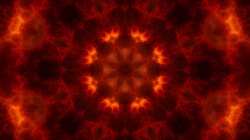 Fire Flame Burst Kaleidoscope Loop 4K 04