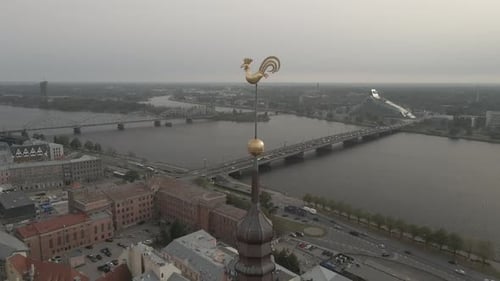 Riga old town birds view