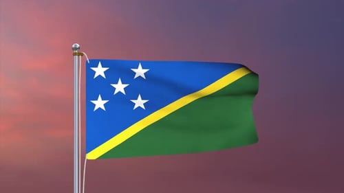 Realistic Waving Flag of the Solomon Islands