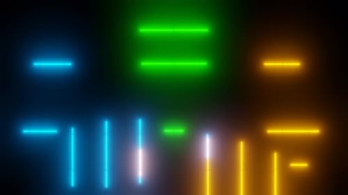 Abstrakter VJ-Loop mit Farblaser-Wireframe-Strahlen