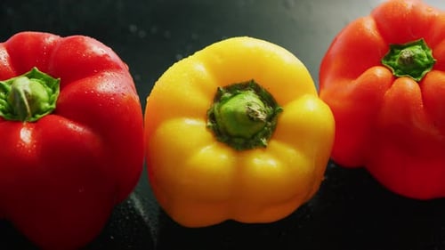 Fresh Red and Yellow Bell Peppers