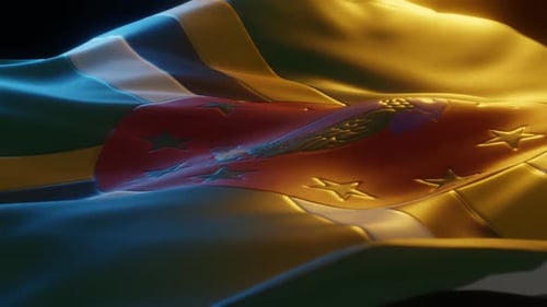 Realistic Waving Flag Animation with Dynamic Lighting and Fabric Texture