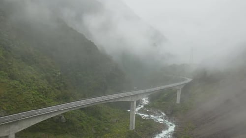Raining Otira Viaduct Lookout at Arthur's Pass