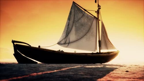 Bateau de pêche ou de pêcheur abandonné dans le désert