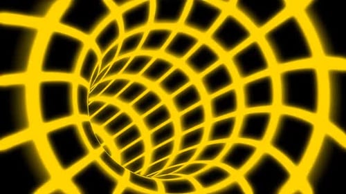 Fly through Retro Rainbow Neon Tunnel Grid Glowing Bright Colorful Light - 1080p