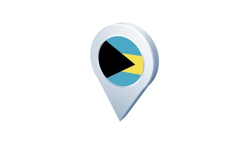 The Bahamas Flag 3D Rotating Location Pin