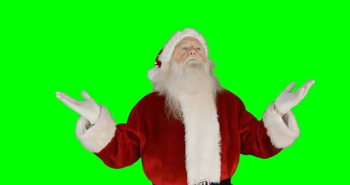 Surprised santa claus gesturing 4k