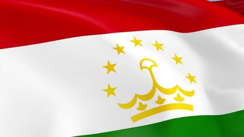 Flag of Tajikistan Waving Seamlessly with Realistic Fabric Motion