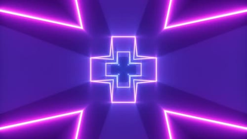 Abstract Flying in Futuristic Corridor