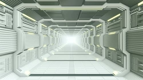Futuristic White Space Tunnel Seamless Loop Animation