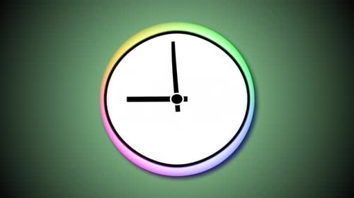 Animated reversed clock. time lapse clock animation. A 30A 31