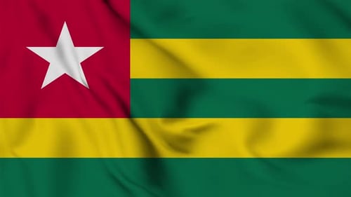 Togo National Flag Waving Seamless Animation