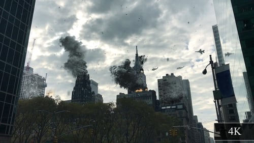Illustration zum Angriff auf New York im Krieg