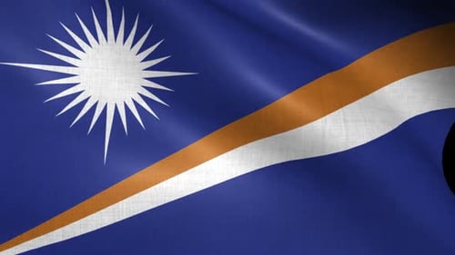 Realistic Waving Flag of the Marshall Islands