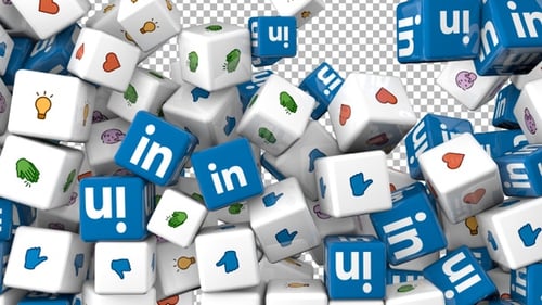 Transition des Icones des réseaux sociaux - Linkedin et réactions