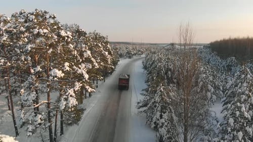 Truck Carries Snow for Processing