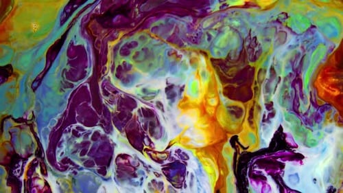 Close Up Of Abstract Colorful Fluid Paint Background Textured 47