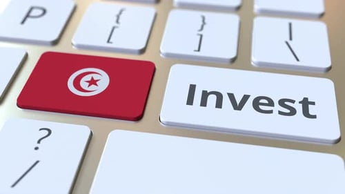 INVEST Text and Flag of Tunisia on the Buttons
