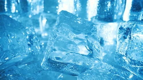 Macro Shot of Shiny Ice Cubes