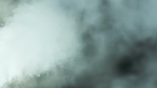 Swirling Gray Smoke on Black Background