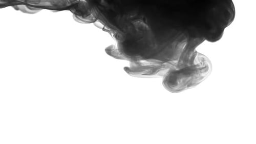 Dramatic Black Ink Swirls on White Background