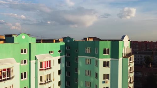 Aerial View of Modern Urban Apartment Building in Europe City