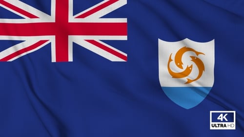 Anguilla Flag Waving Seamless Loop Animation