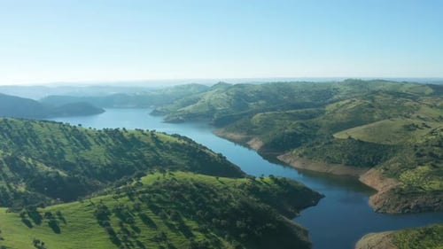 Aerial View Green Rural Landscape Alentejo